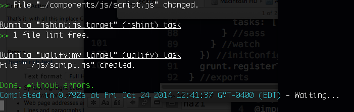 Grunt done without errors